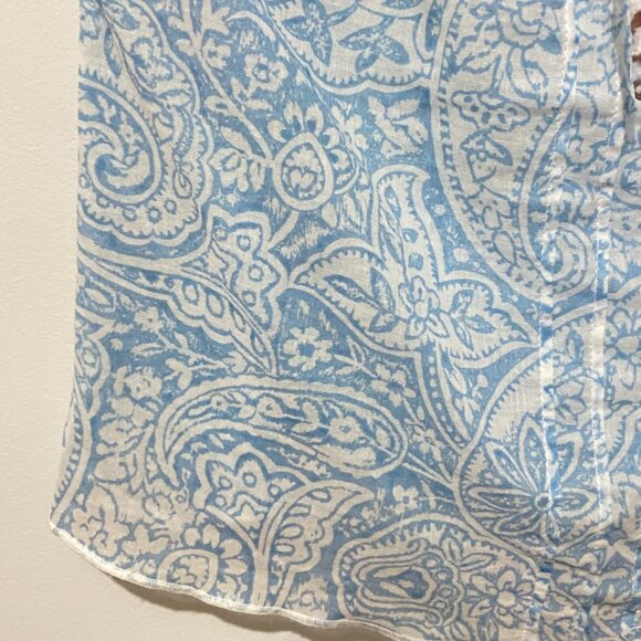 Vintage Y2K Guess Camisole Top Blue Paisley Brown Floral Lace Babydoll Cotton - Picture 4 of 16